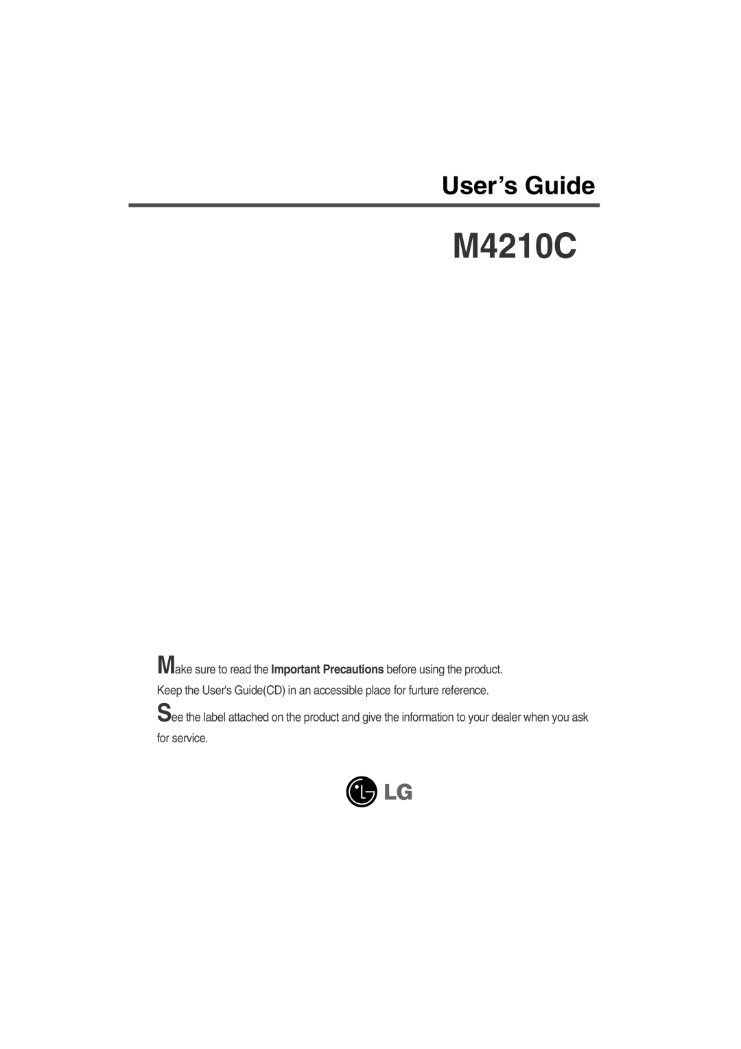 LG Electronics M4210C manual 