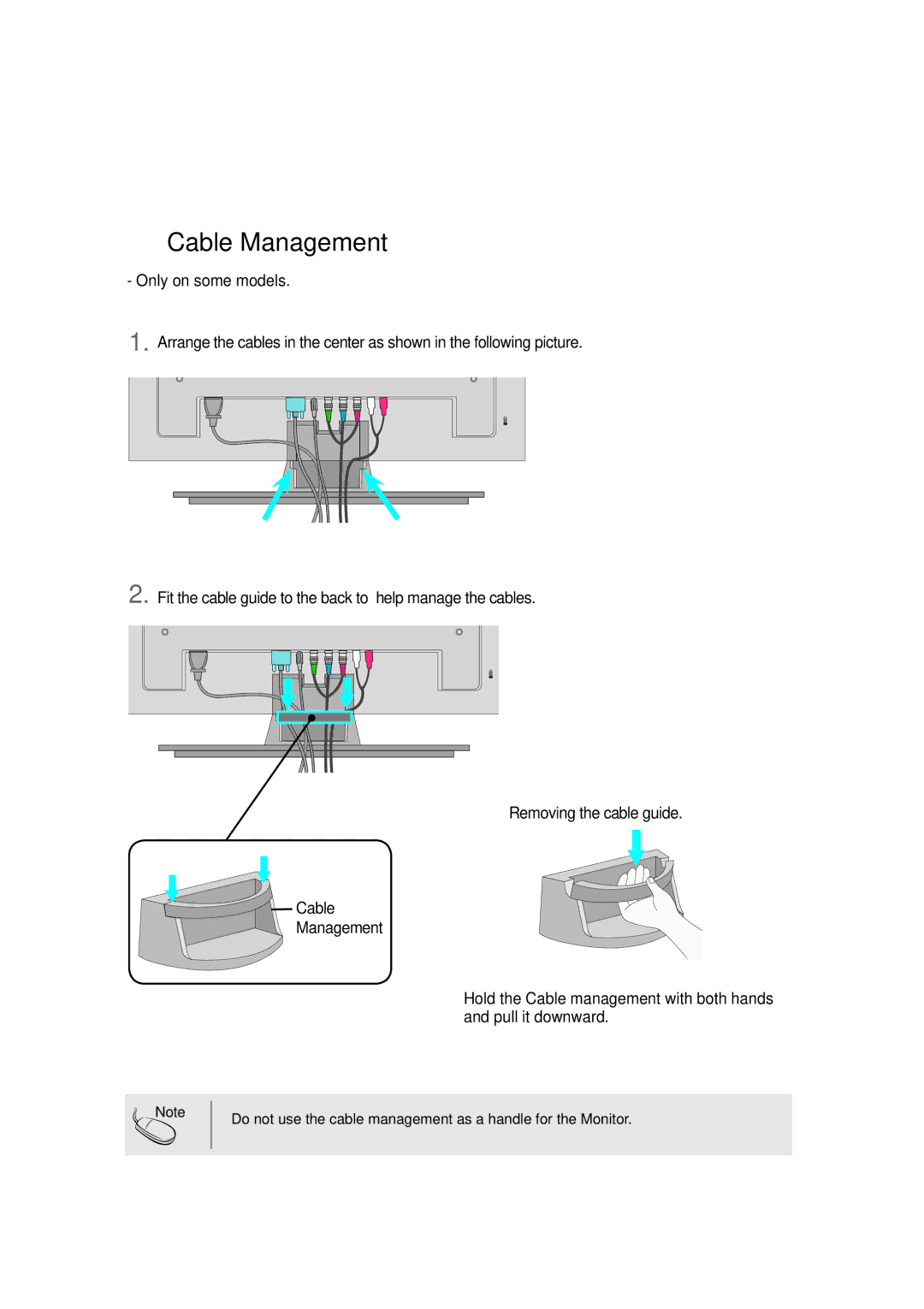 LG Electronics M4214CCBA owner manual Cable Management 