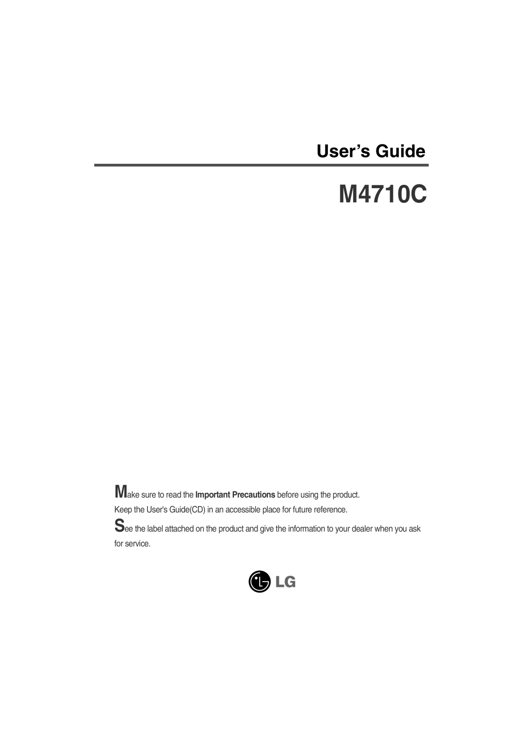 LG Electronics M4710C manual 