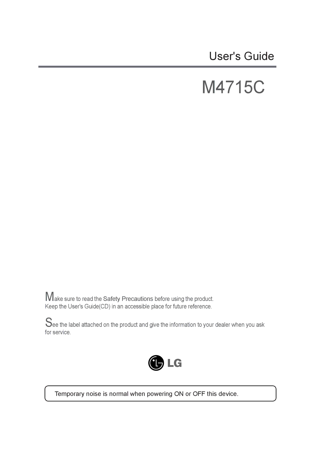 LG Electronics M4715C manual 