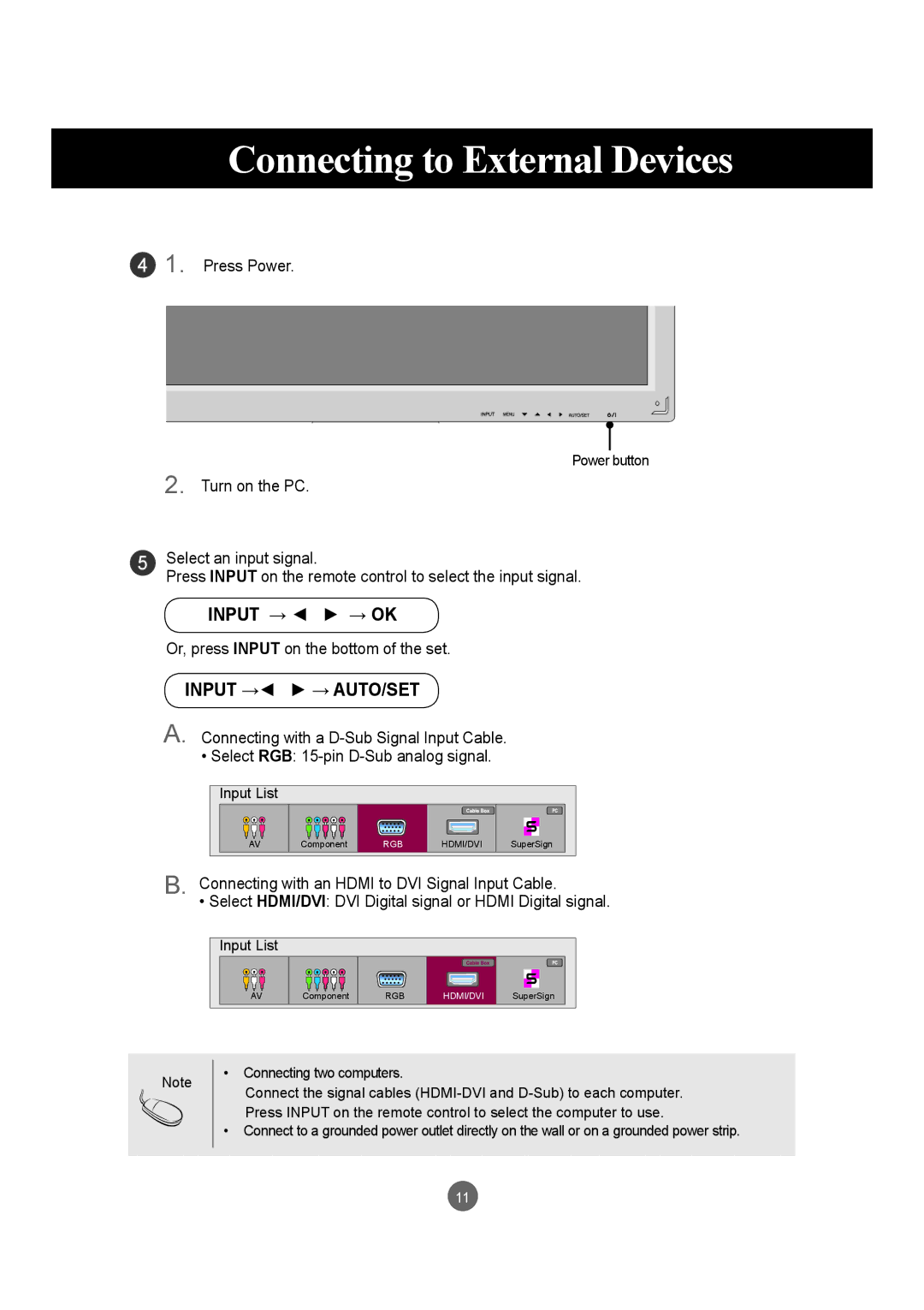 LG Electronics M4716C owner manual Connecting to External Devices 