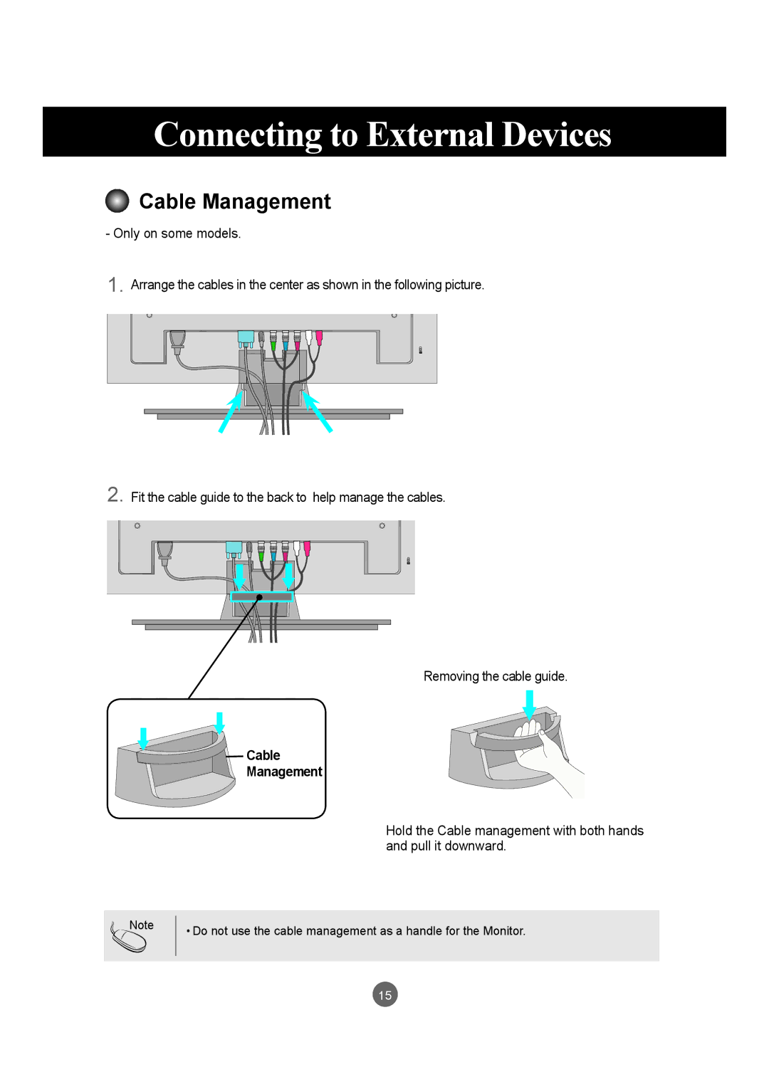 LG Electronics M4716C owner manual Cable Management 