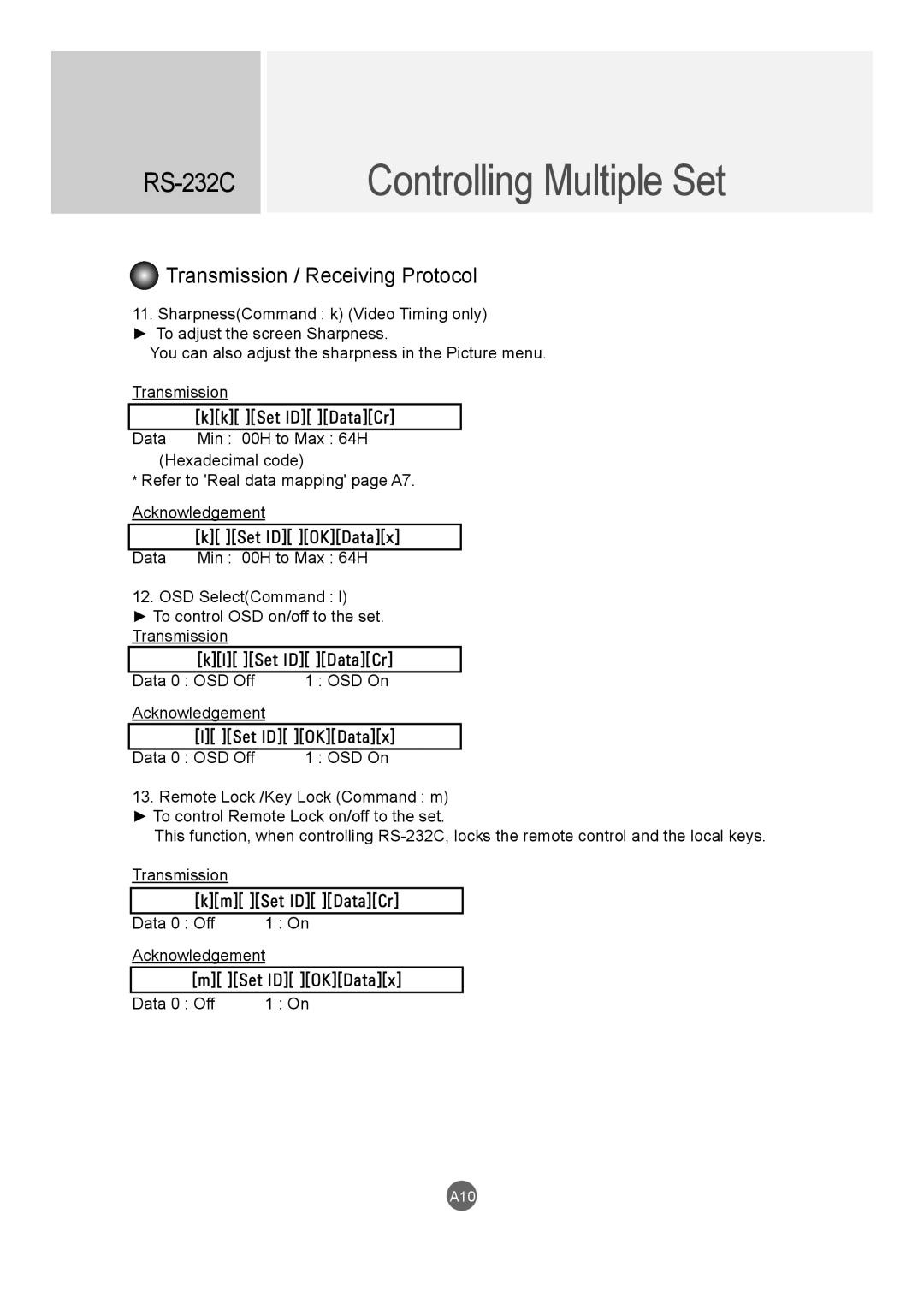 LG Electronics M4716C owner manual A10 