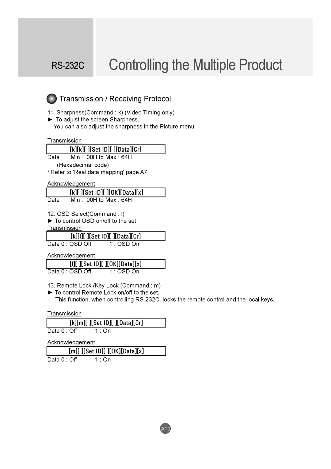 LG Electronics M4720C, M5520C owner manual A10 