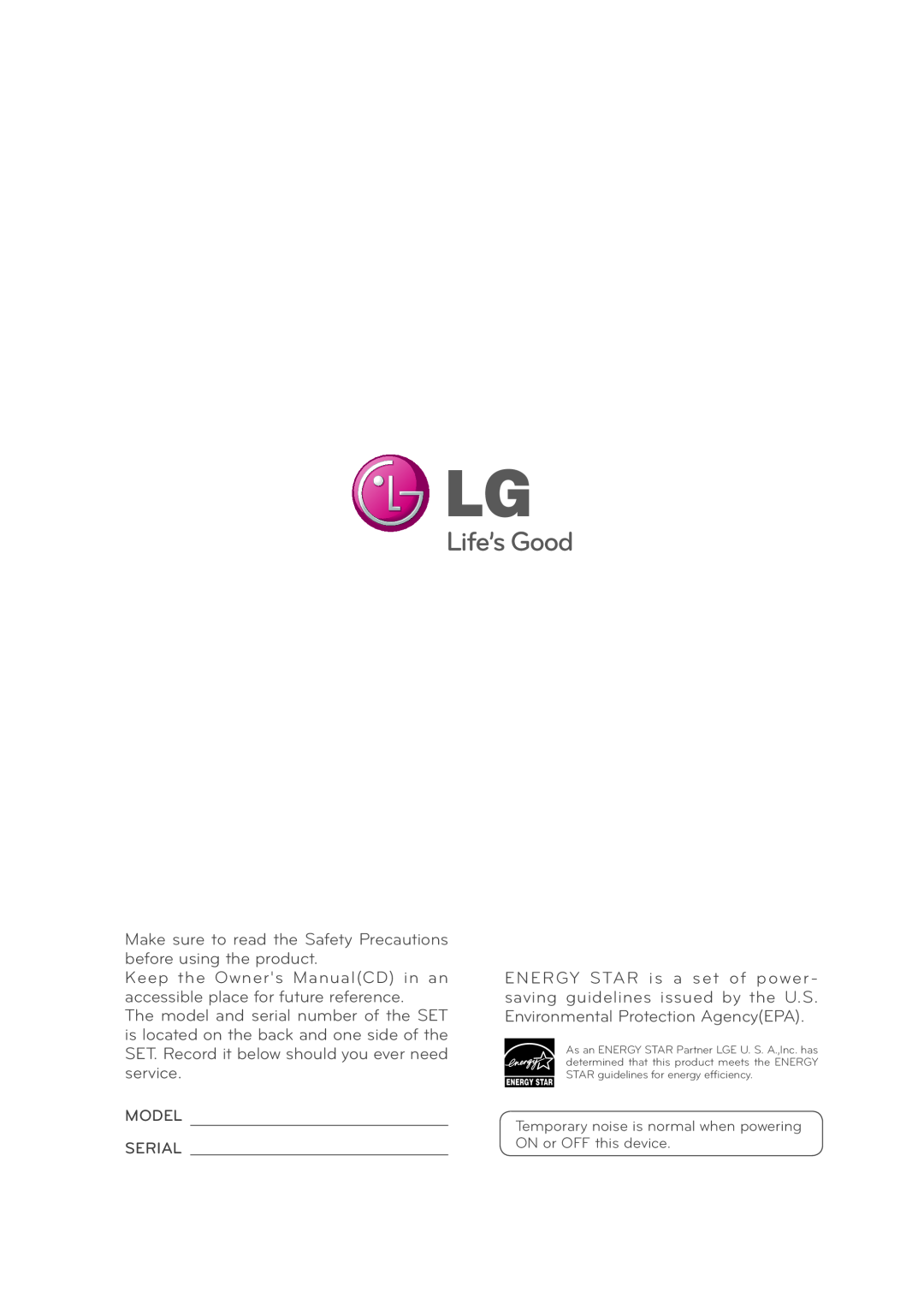 LG Electronics M5520C, M4720C owner manual Make sure to read the Safety Precautions before using the product 