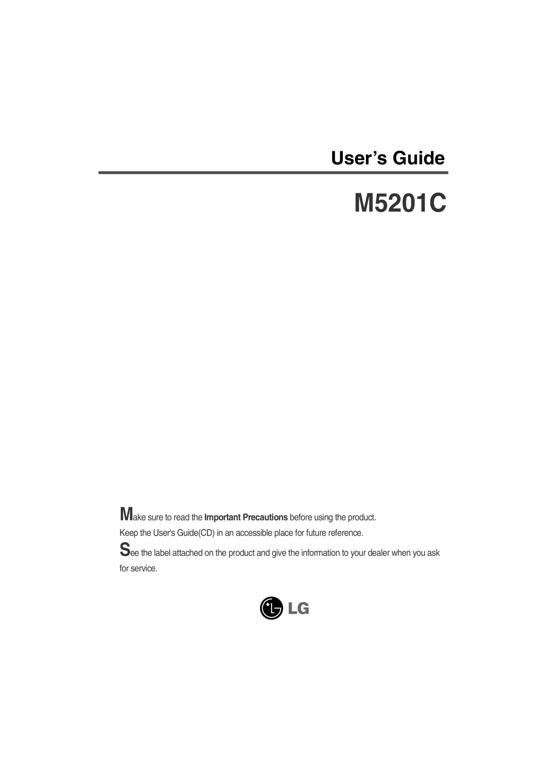 LG Electronics M5201Cs manual 