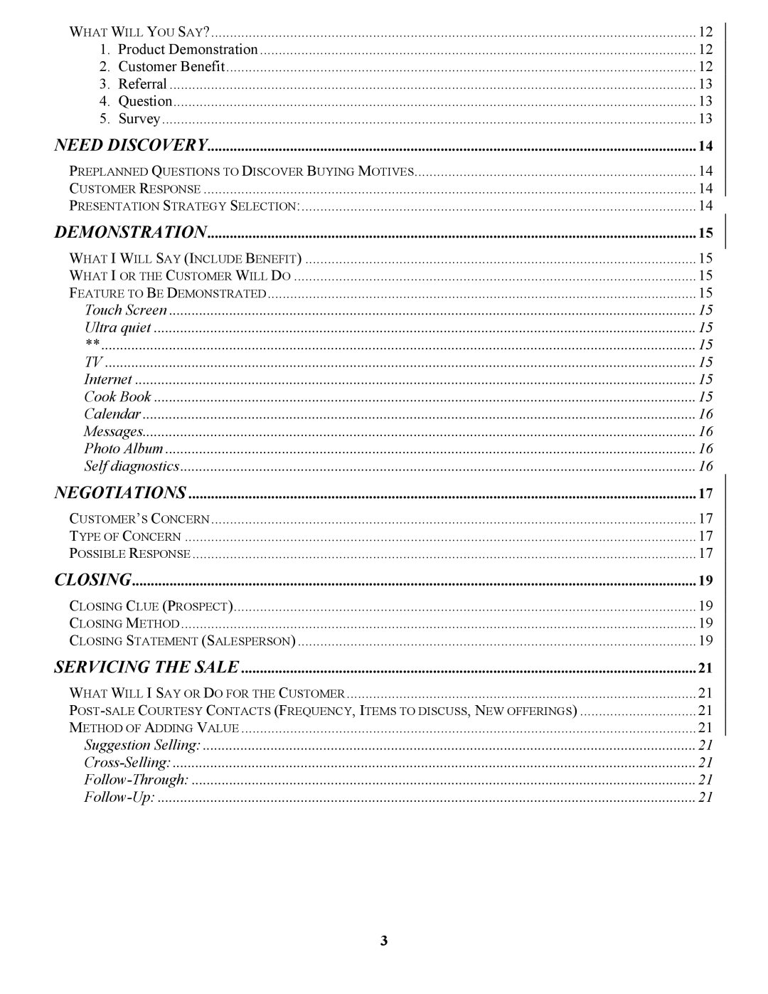 LG Electronics MBA 9120 manual Negotiations 