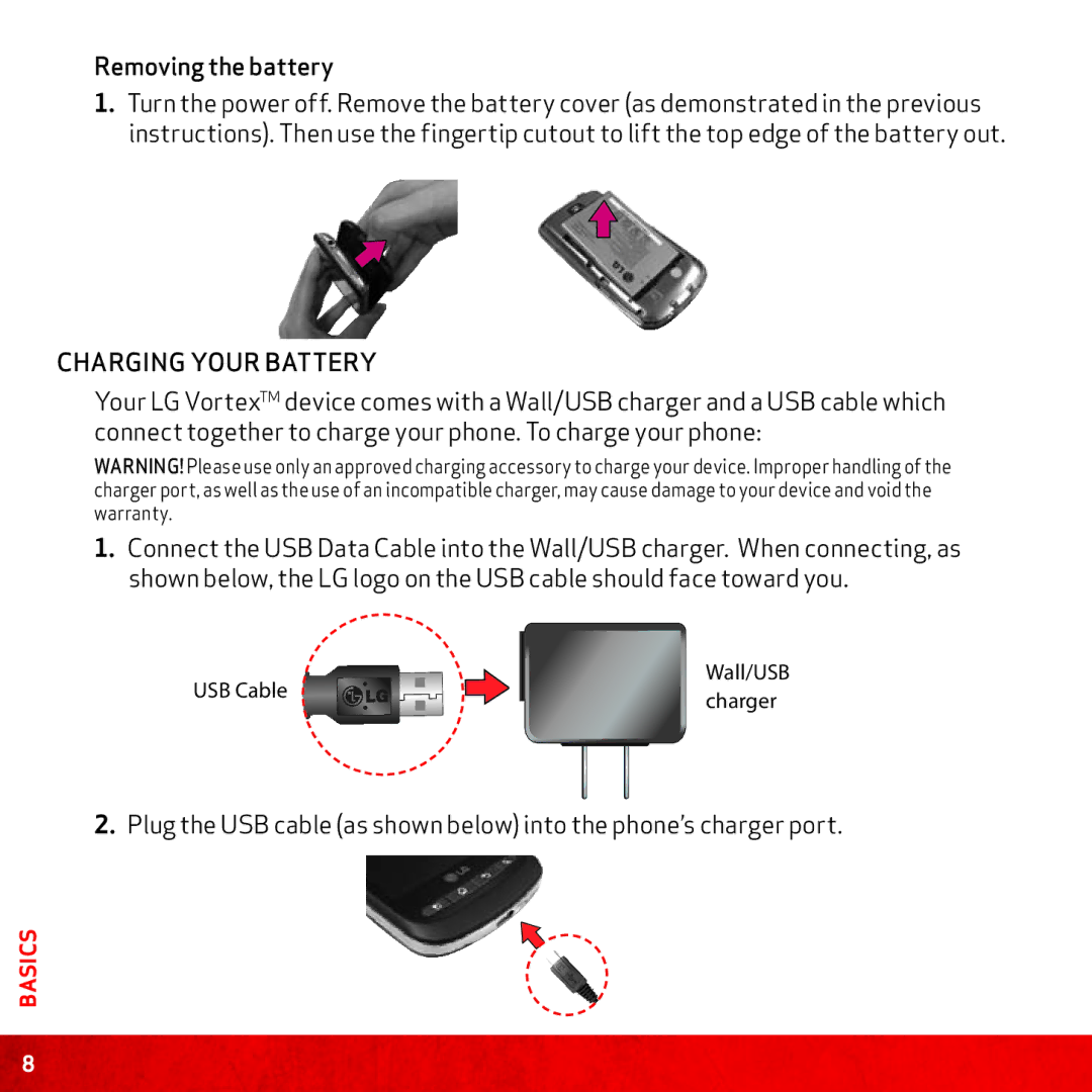 LG Electronics MBM63218201 Rev1.1G manual Removing the battery 