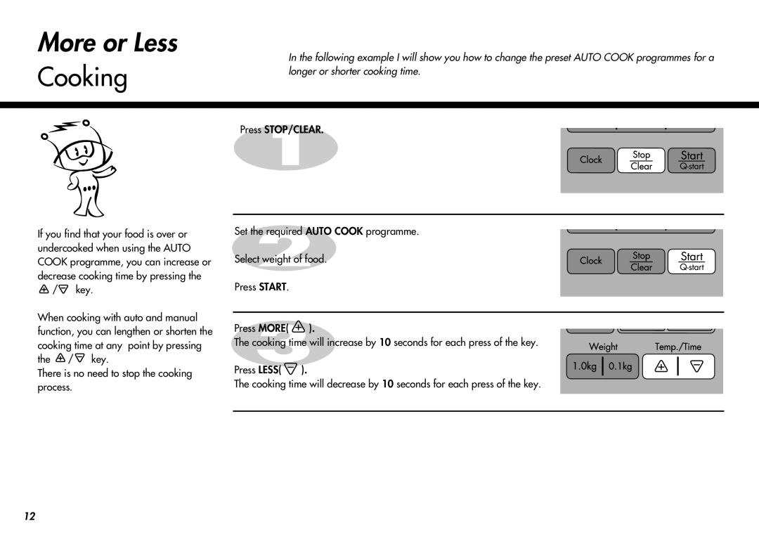 LG Electronics MC-924JLA, MC-924JA owner manual More or Less Cooking 