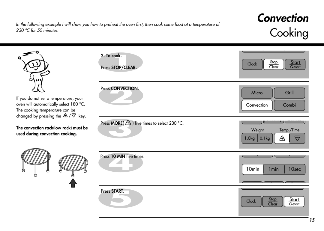 LG Electronics MC-924JA, MC-924JLA owner manual Cooking, To cook Press STOP/CLEAR Press Convection 