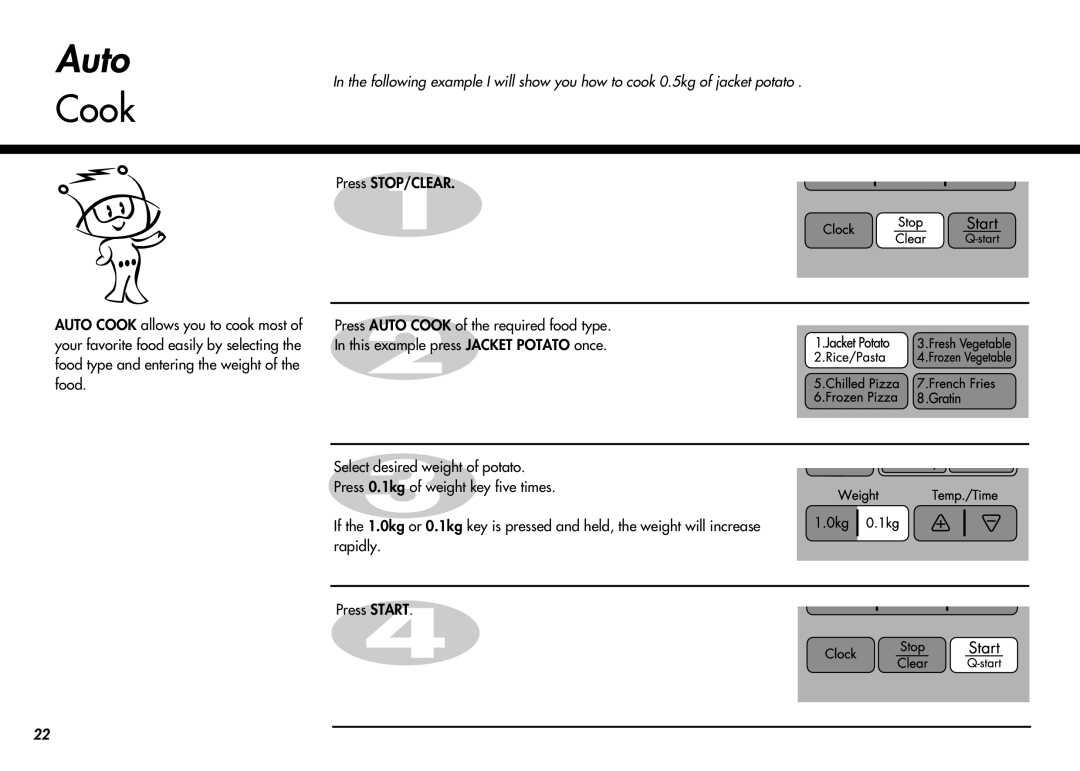 LG Electronics MC-924JLA, MC-924JA owner manual Auto, Cook 