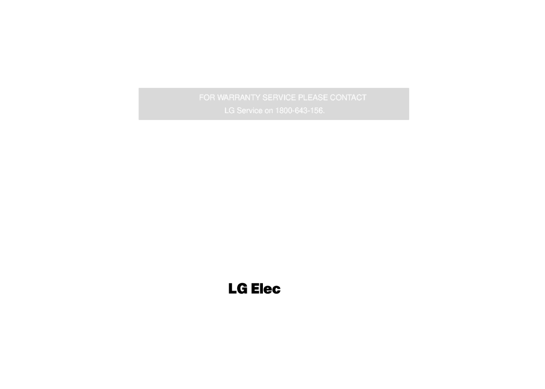 LG Electronics MC-924JA, MC-924JLA owner manual LG Service on 