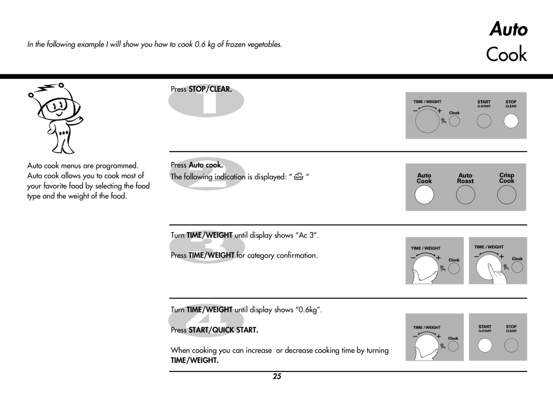 LG Electronics MC8088HL, MC8088HR owner manual Auto, Cook 