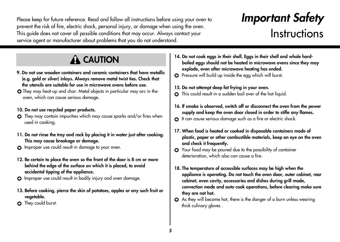 LG Electronics MC8088HL, MC8088HR owner manual Important Safety 