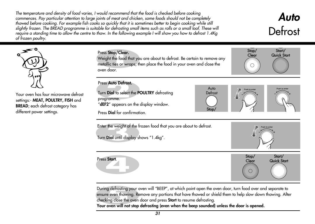 LG Electronics MC8486NL owner manual Defrost 