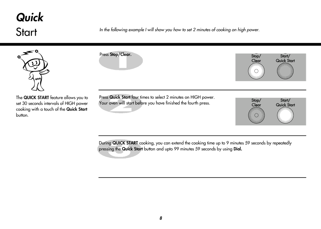 LG Electronics MC8486NL owner manual Quick, Start 