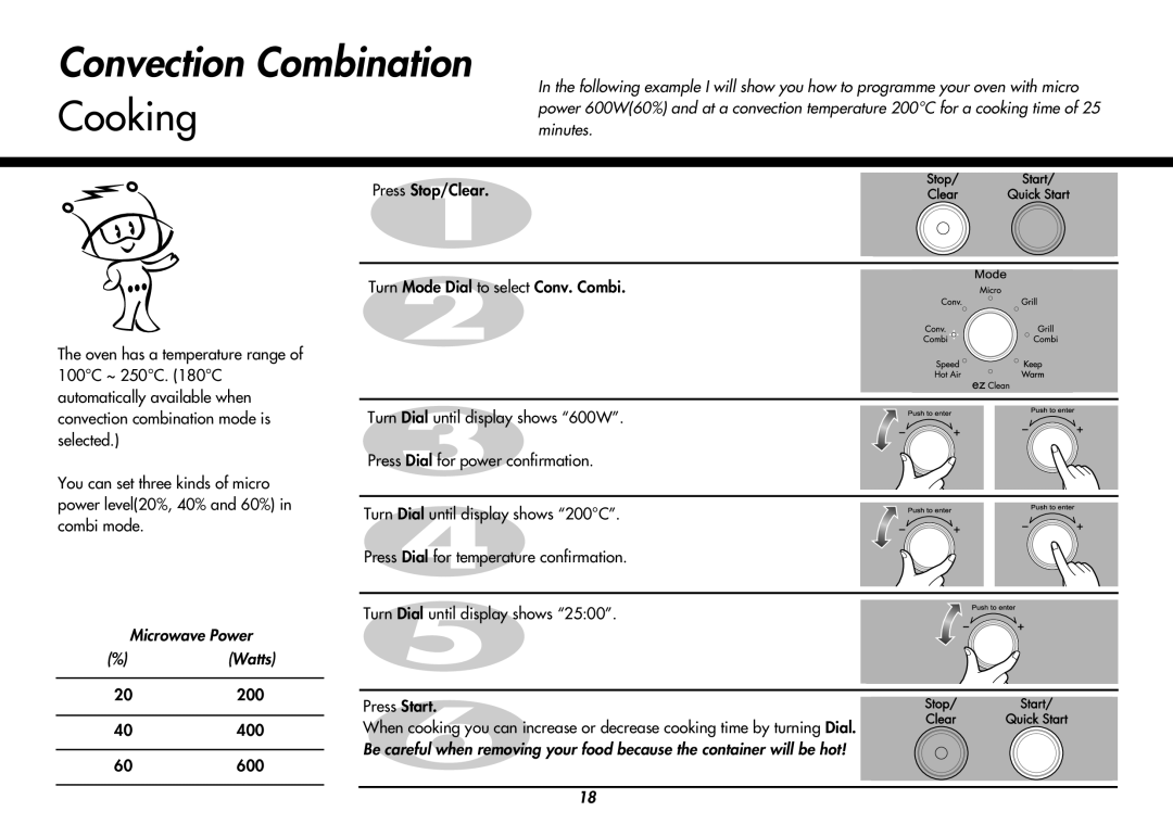 LG Electronics MC8486NL owner manual Convection Combination, Cooking 