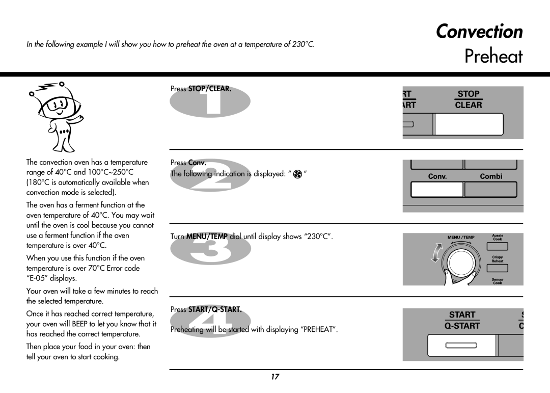 LG Electronics MC9280XC owner manual Convection, Preheat 