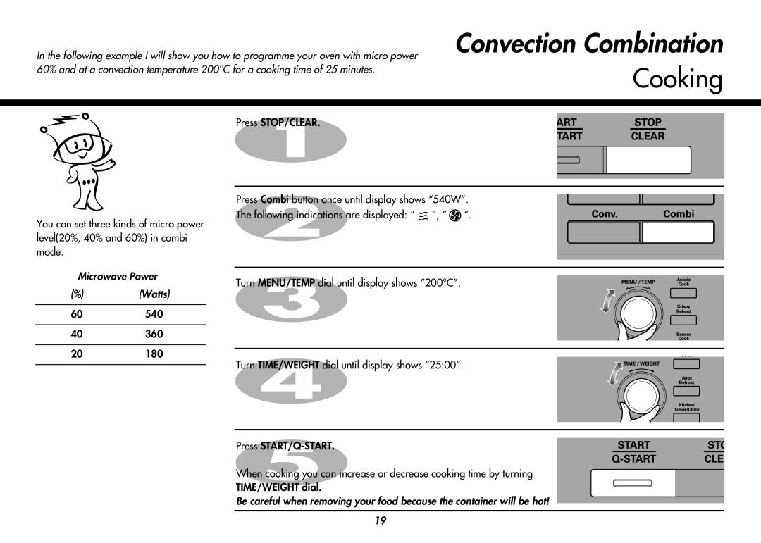 LG Electronics MC9280XC owner manual Convection Combination, Microwave Power Watts 