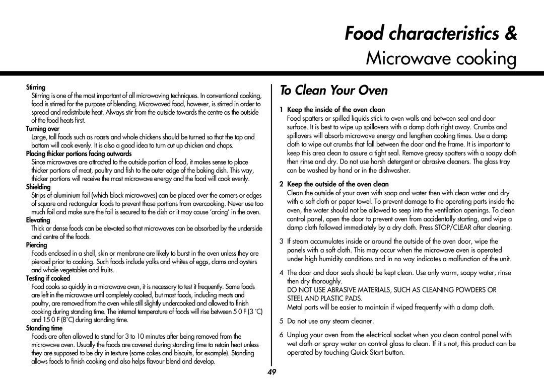 LG Electronics MC9280XC owner manual To Clean Your Oven 