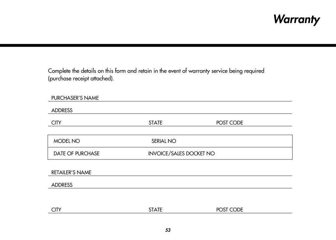 LG Electronics MC9280XC owner manual Warranty 