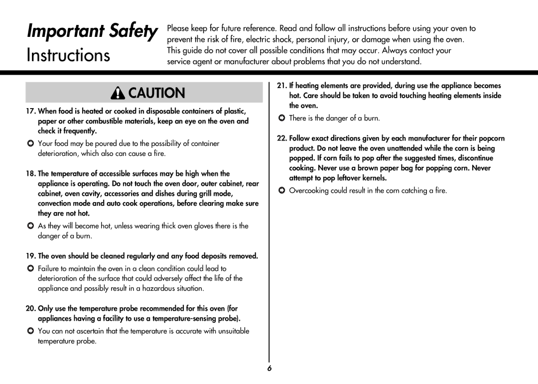 LG Electronics MC9280XC owner manual Important Safety 