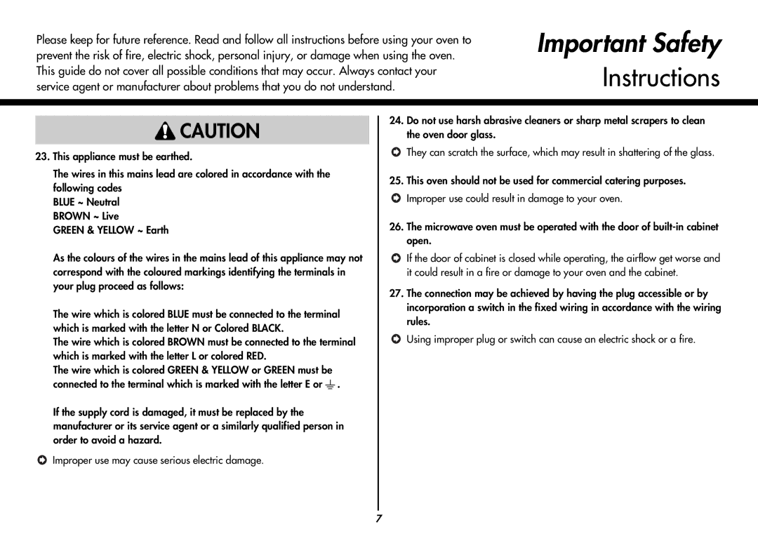 LG Electronics MC9280XC owner manual Important Safety 