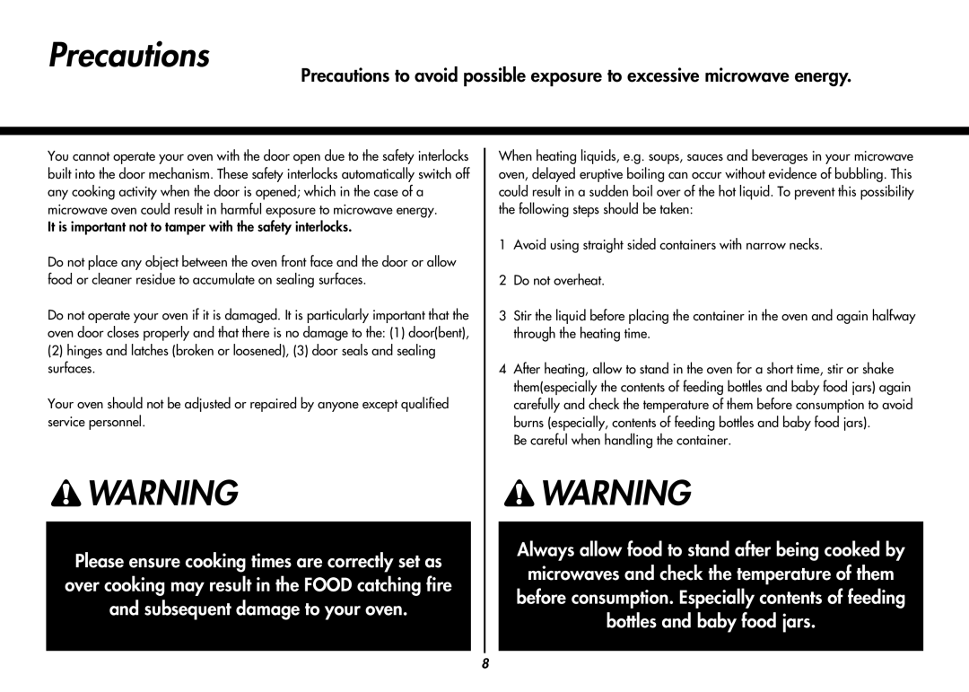 LG Electronics MC9280XC owner manual Precautions 