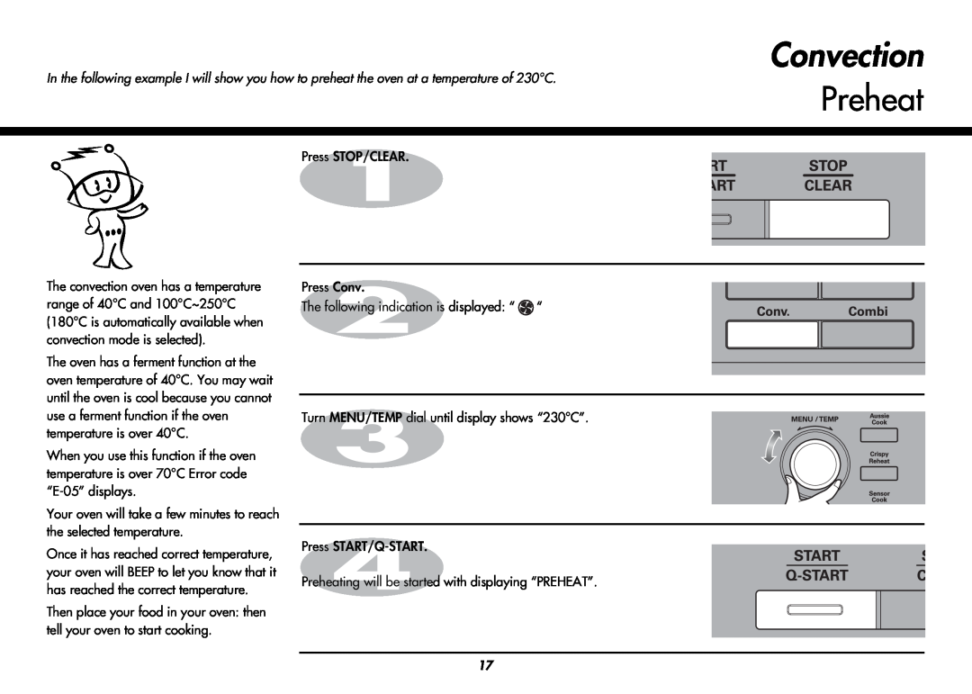 LG Electronics MC9280XC owner manual Convection, Preheat 