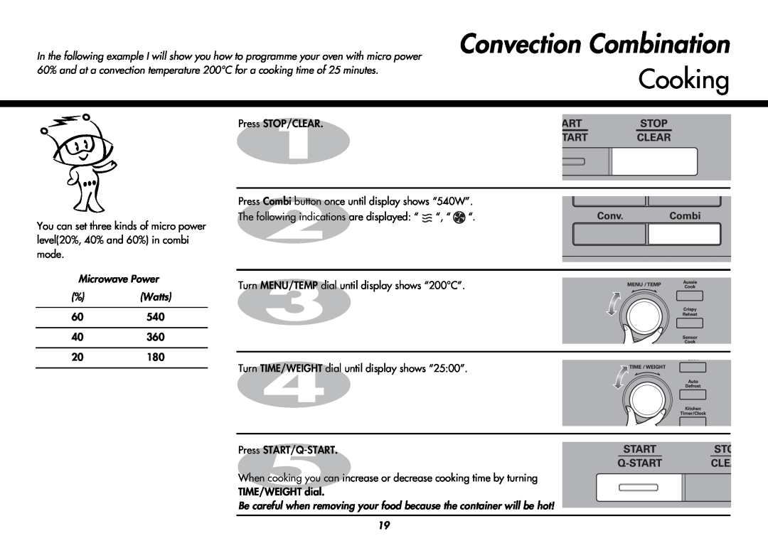 LG Electronics MC9280XC owner manual Convection Combination, Cooking 