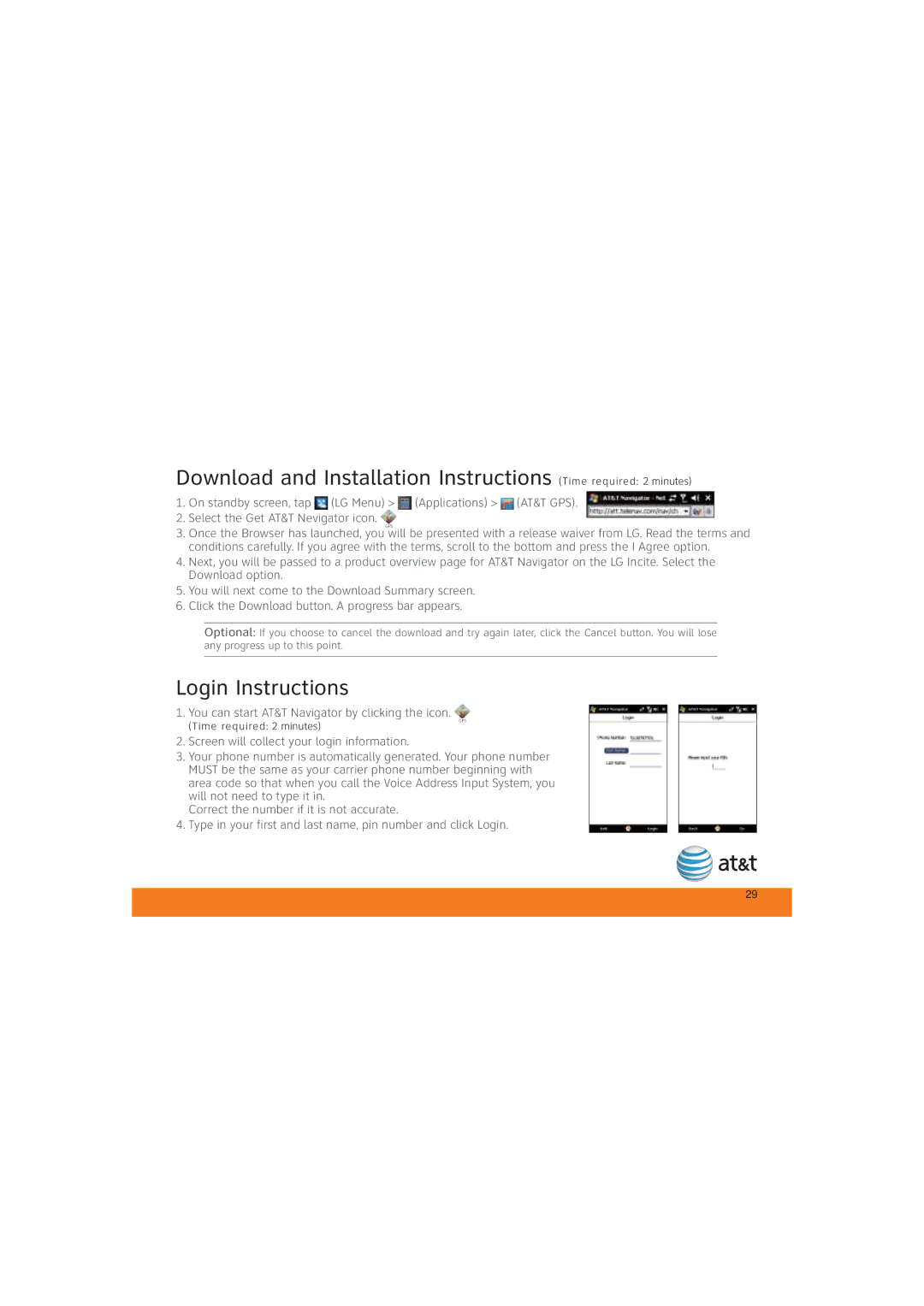 LG Electronics MCD0009405 specifications Login Instructions 