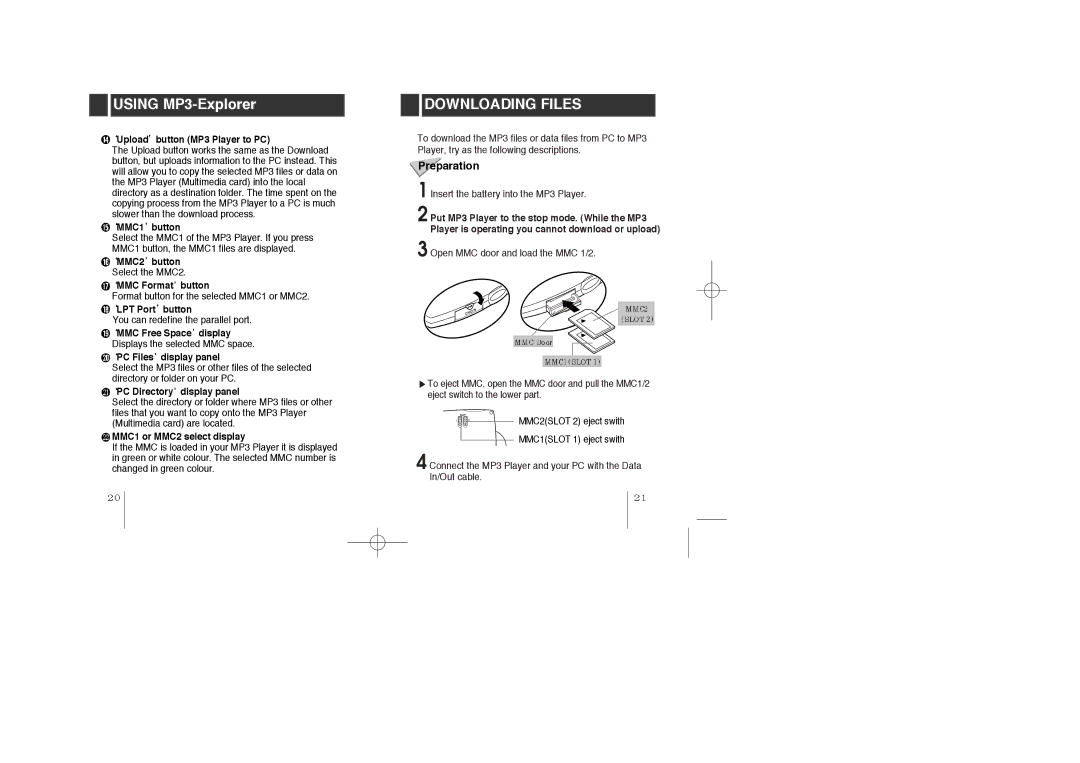 LG Electronics MF-PD330 specifications Downloading Files, Preparation 