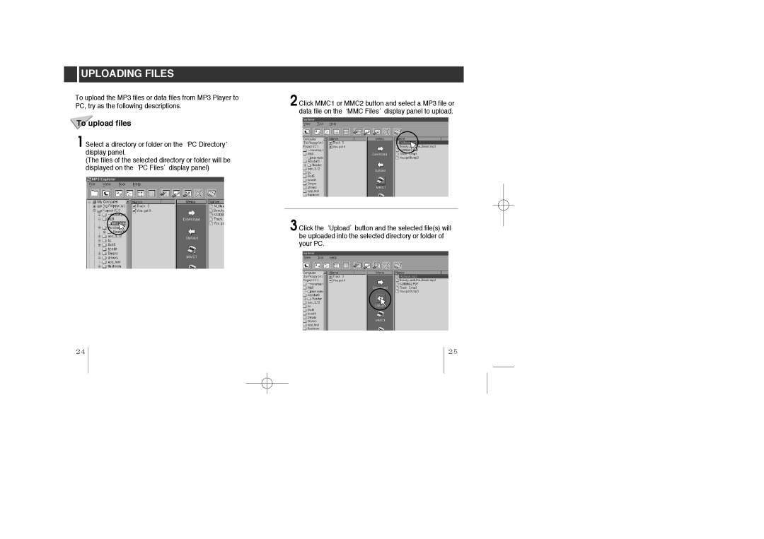 LG Electronics MF-PD330 specifications Uploading Files, To upload files 