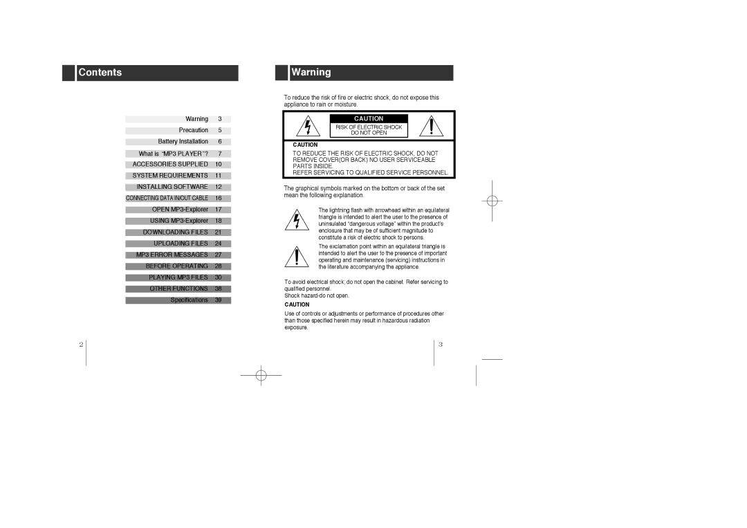 LG Electronics MF-PD330 specifications Contents 