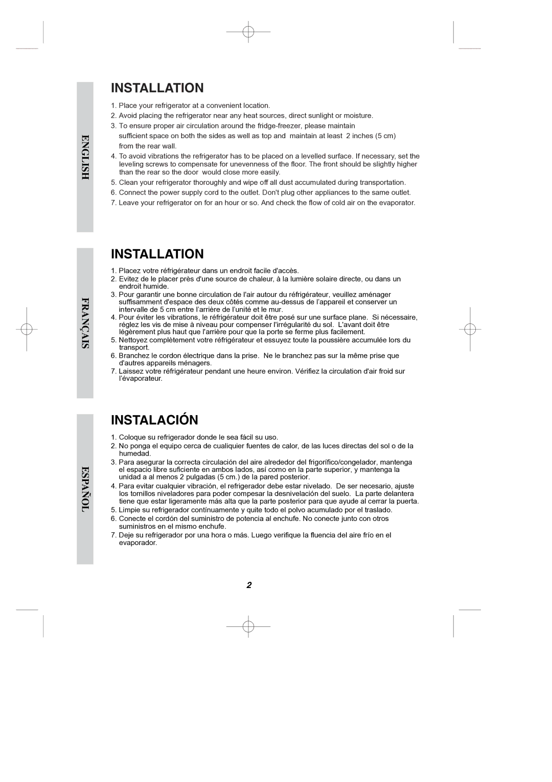 LG Electronics MFL38422645 owner manual Installation, Instalación 