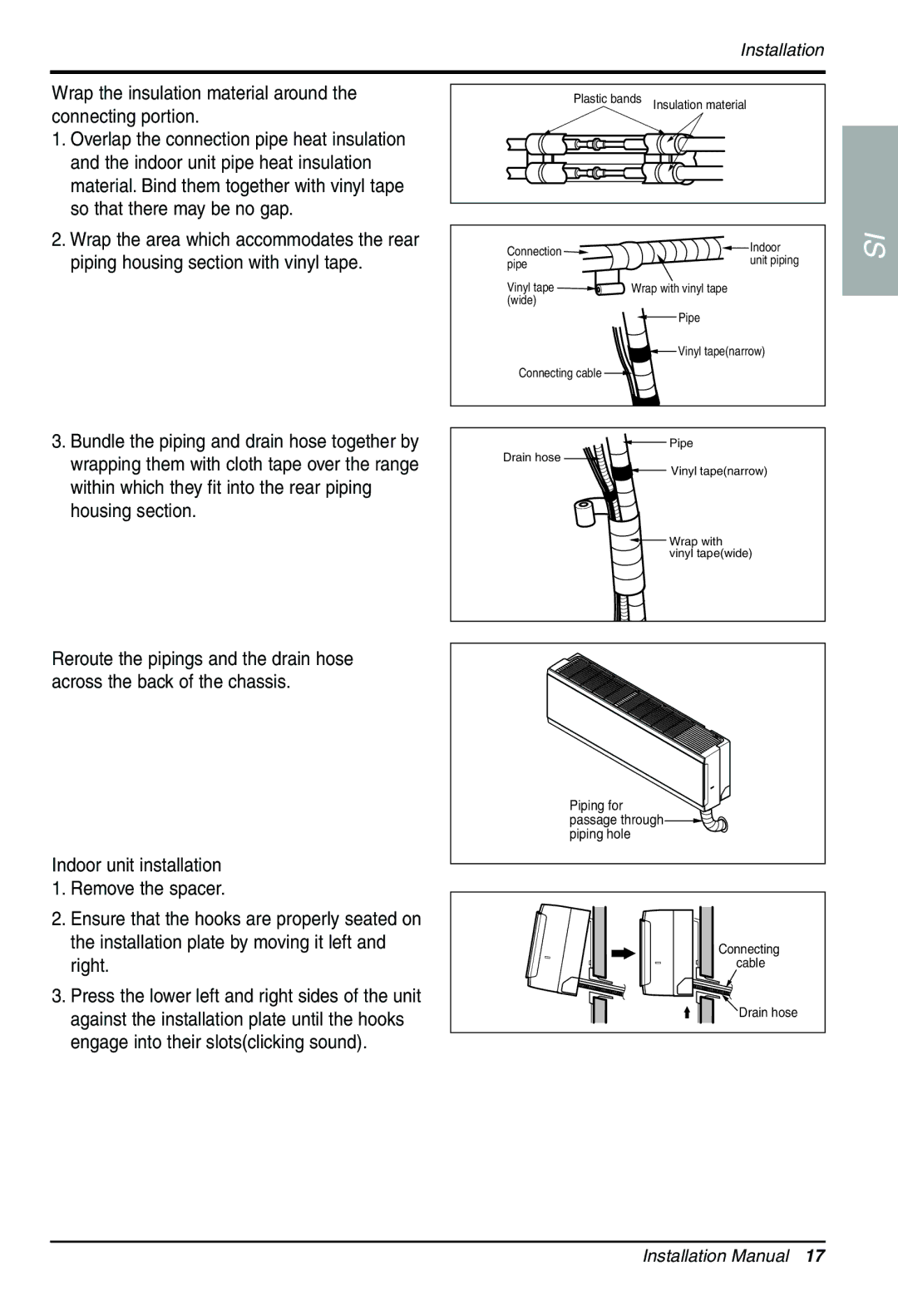 LG Electronics MFL39817303 installation manual Piping for passage through piping hole 