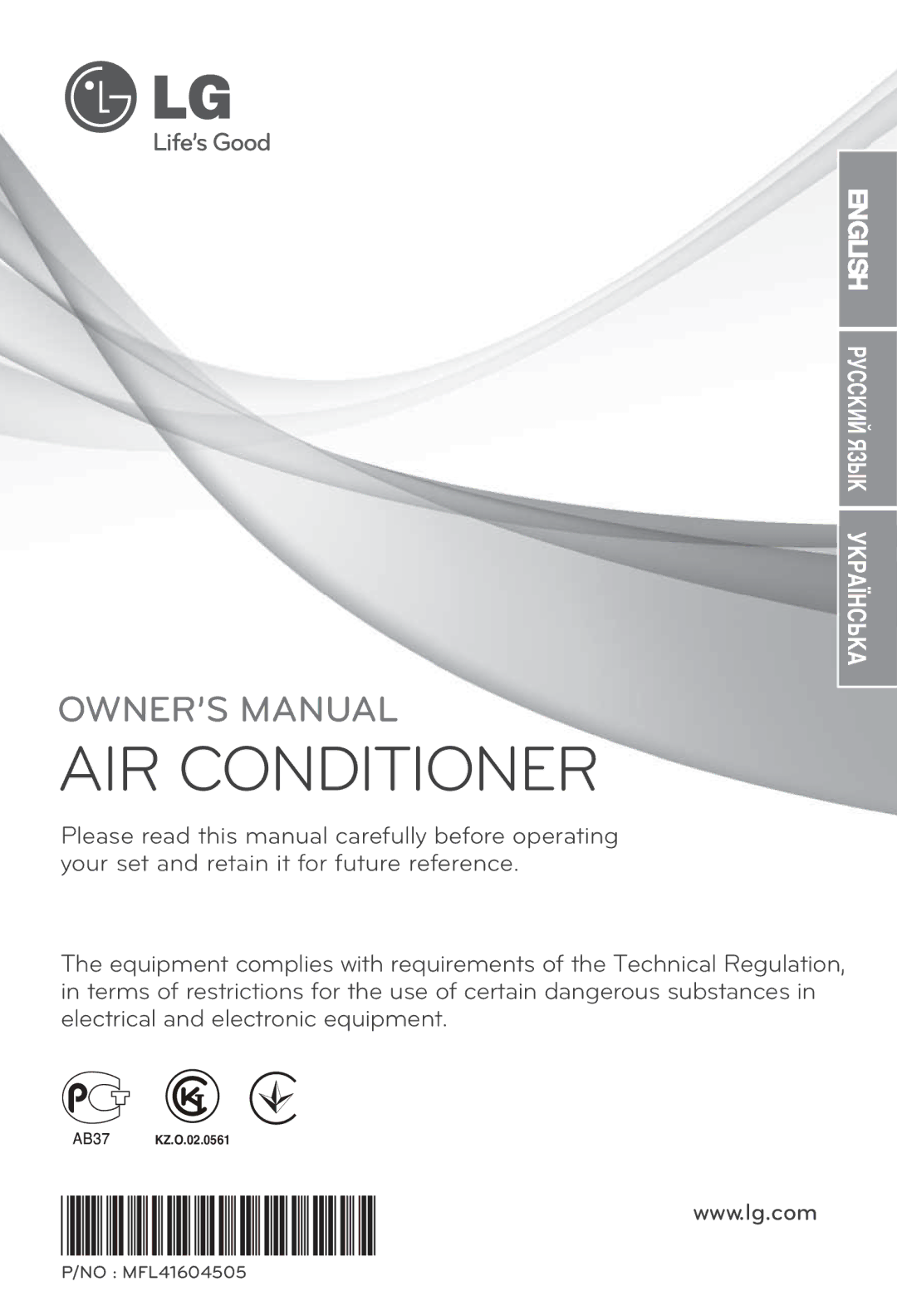 LG Electronics MFL41604505 owner manual AIR Conditioner 