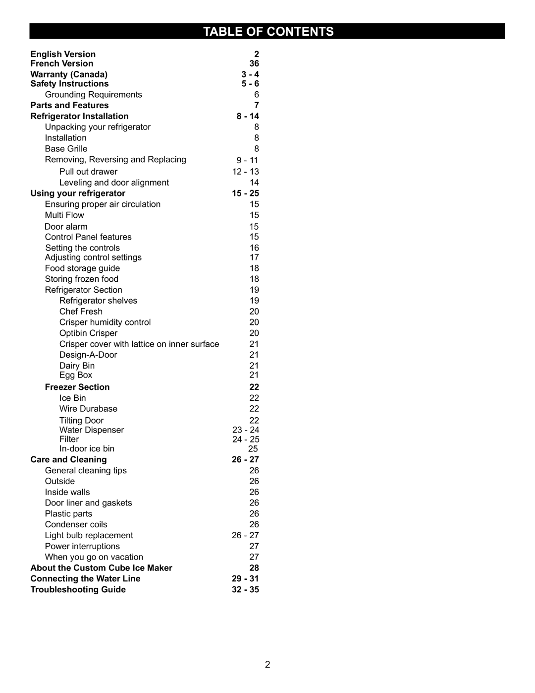 LG Electronics MFL47277003, LFX23961SB owner manual Table of Contents 