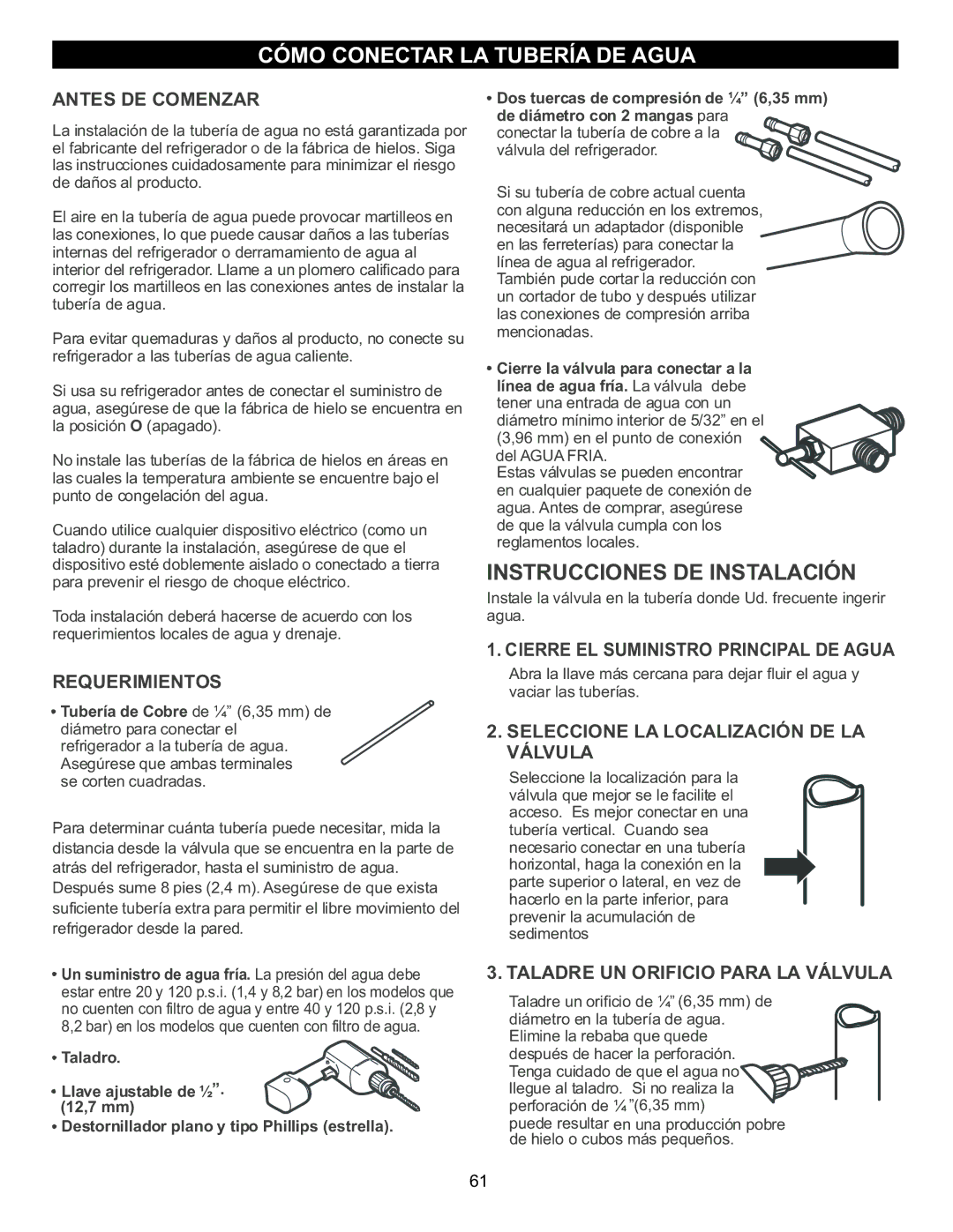 LG Electronics LFX23961SB, MFL47277003 owner manual Cómo Conectar LA Tubería DE Agua, Antes DE Comenzar 