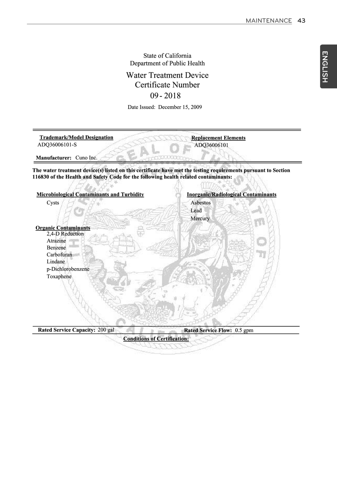 LG Electronics MFL62184416 owner manual English 