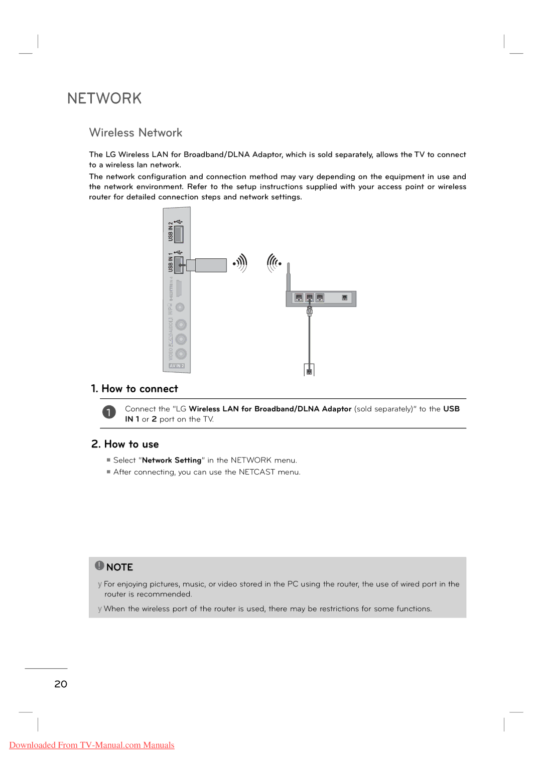 LG Electronics MFL62882705 manual Network 