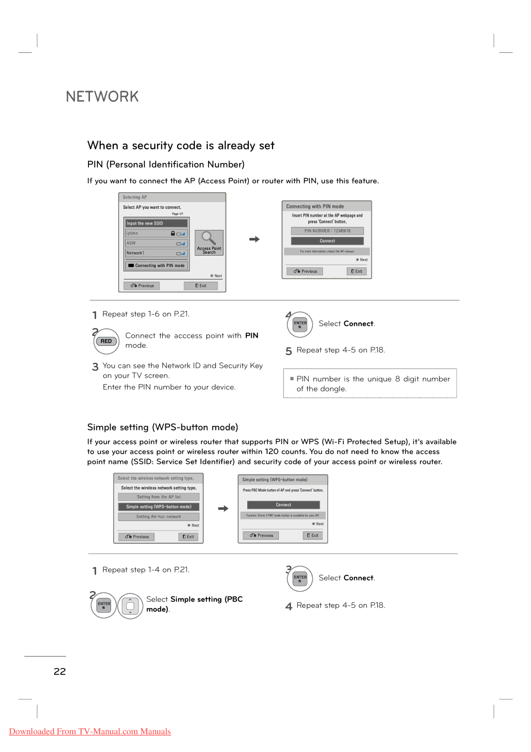 LG Electronics MFL62882705 manual Select Simple setting PBC, Mode 