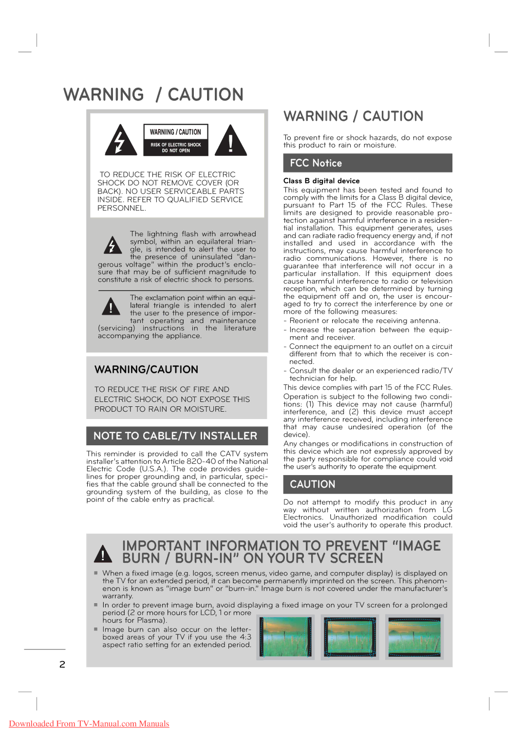 LG Electronics MFL62882705 manual FCC Notice, Class B digital device 