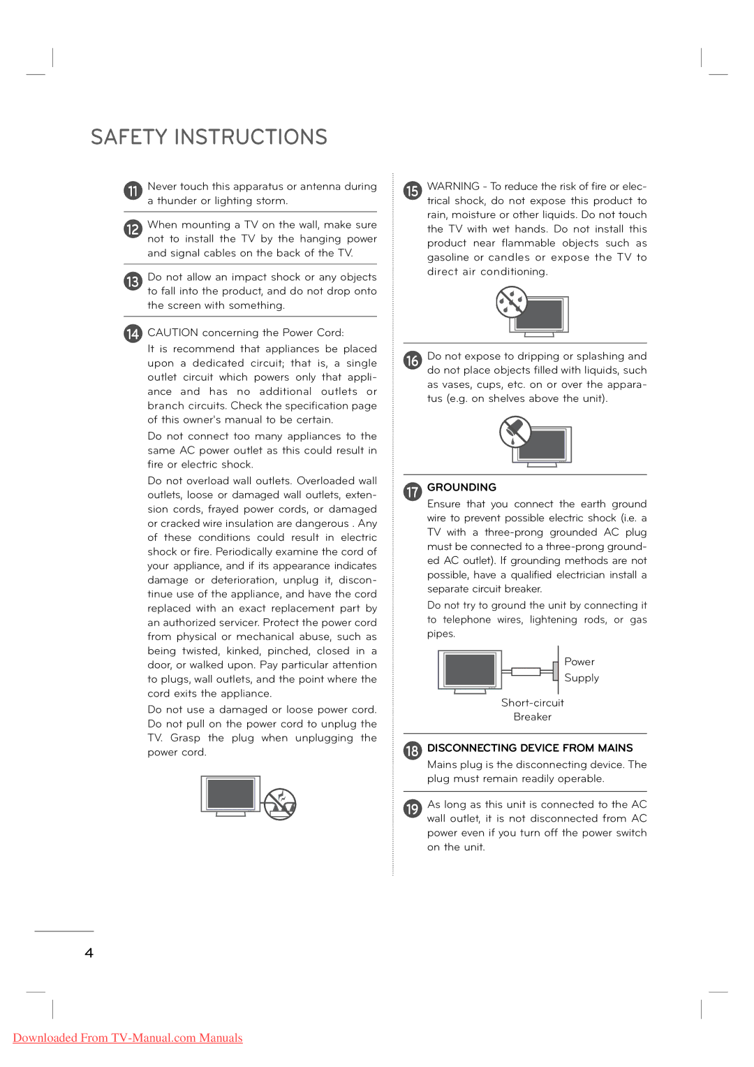 LG Electronics MFL62882705 manual Safety Instructions 