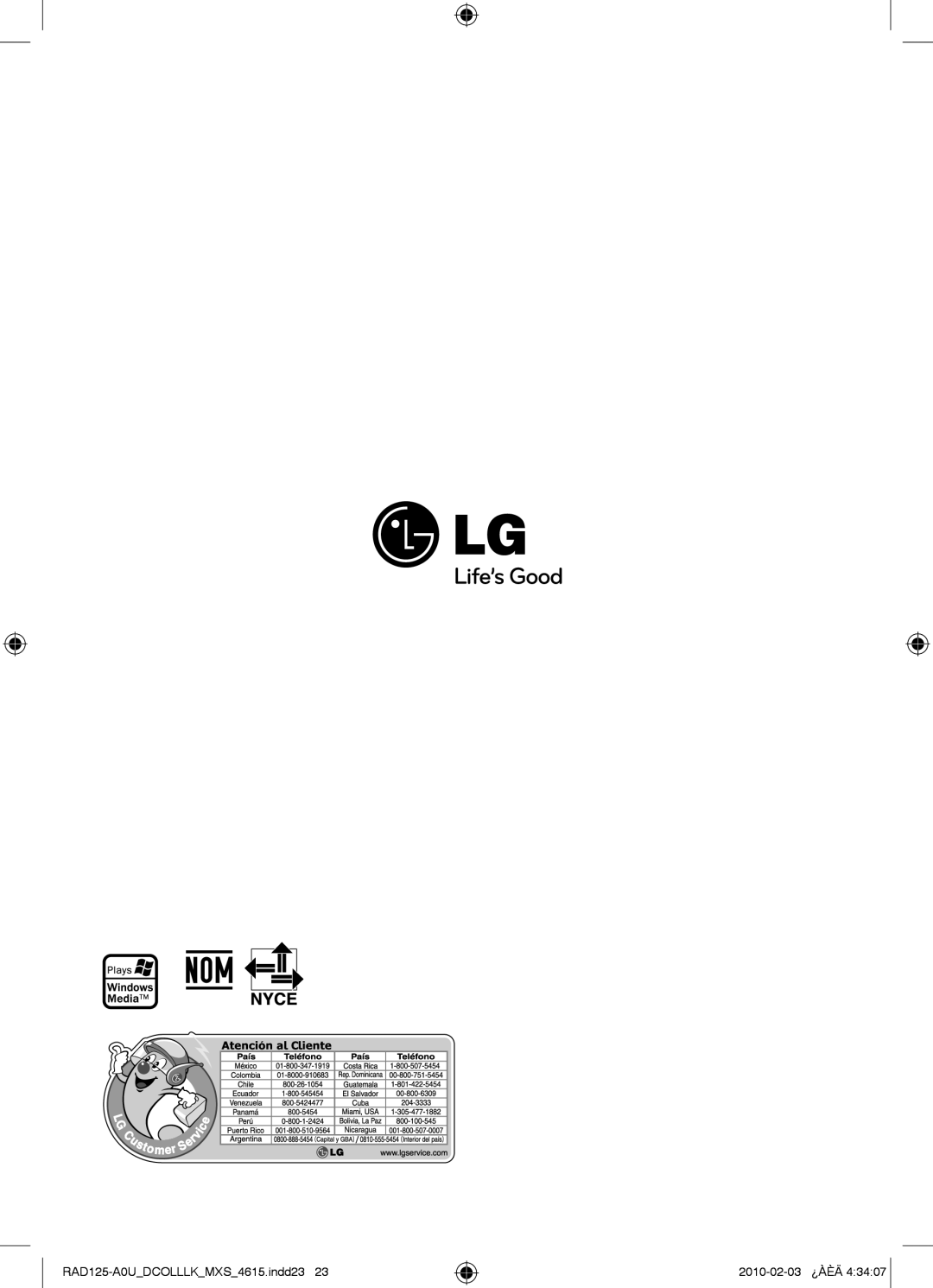 LG Electronics MFL63284615, RAS125F owner manual RAD125-A0UDCOLLLKMXS4615.indd23 2010-02-03 ¿ÀÈÄ 