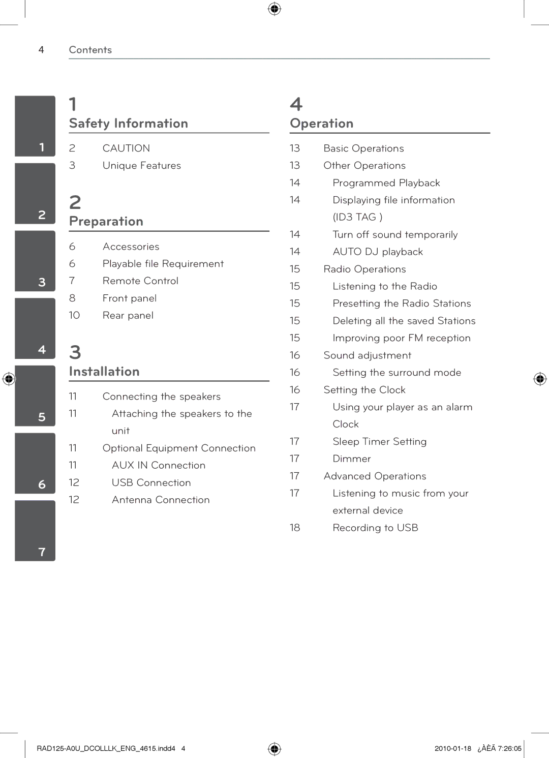 LG Electronics RAS125F, MFL63284615, RAD125 owner manual Installation, Unique Features 