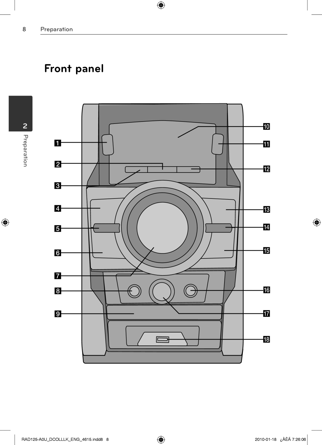 LG Electronics RAD125, MFL63284615, RAS125F owner manual Front panel 