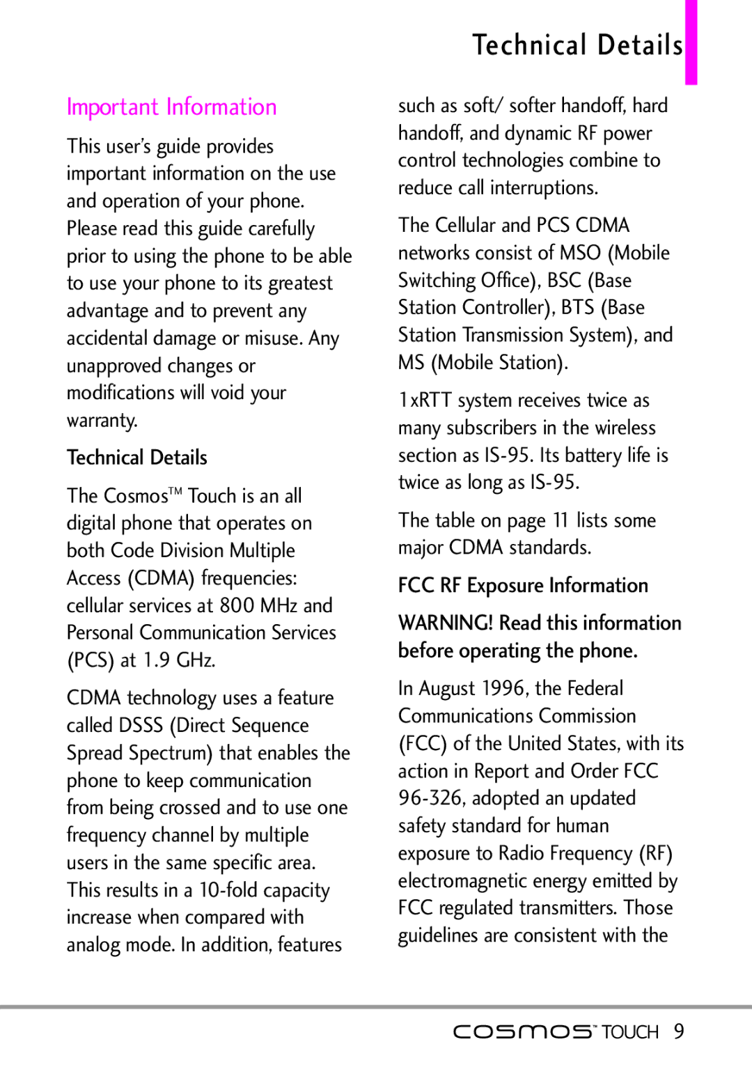 LG Electronics MFL67011101 manual Technical Details, Important Information 