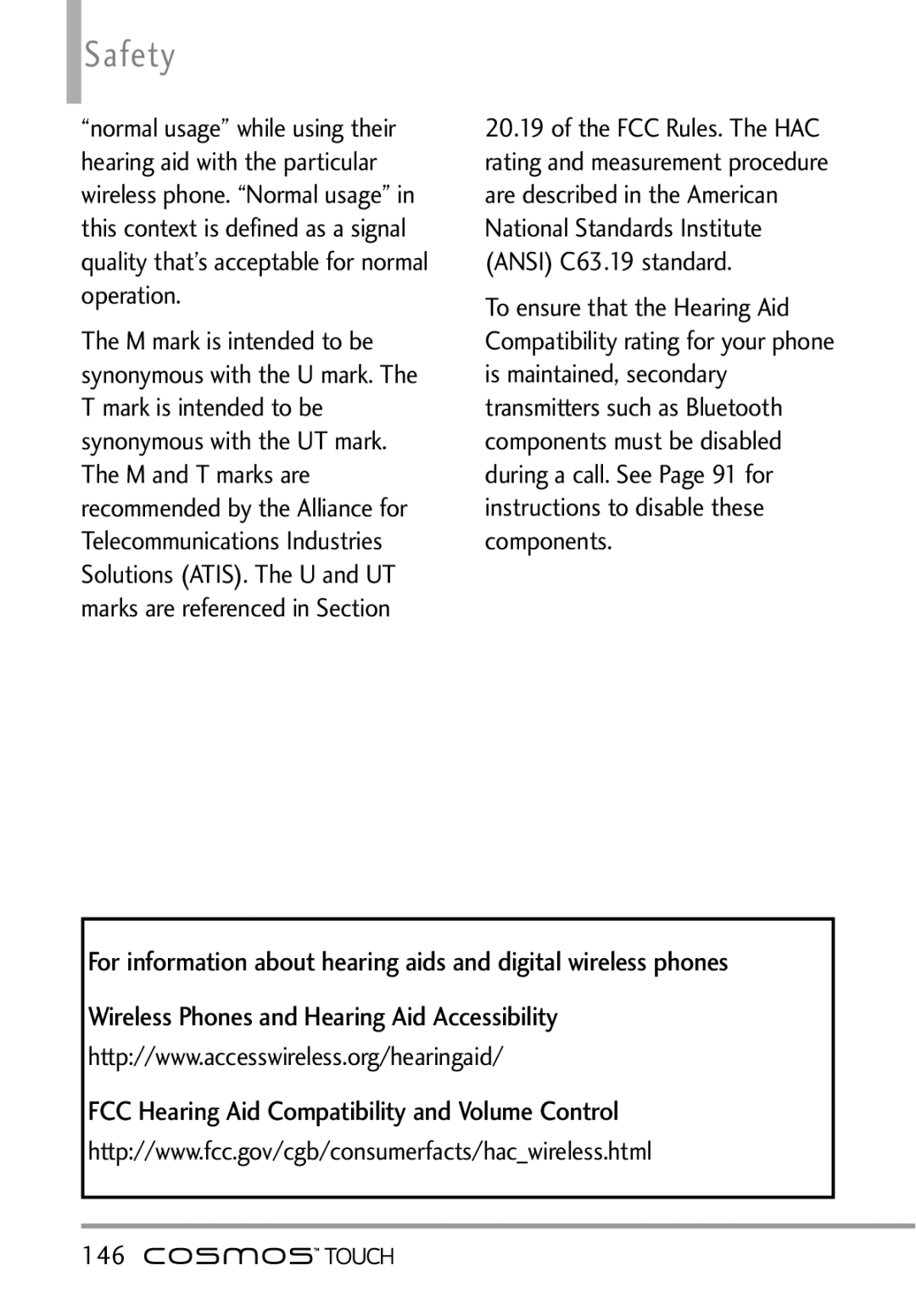 LG Electronics MFL67011101 manual FCC Hearing Aid Compatibility and Volume Control, 146 