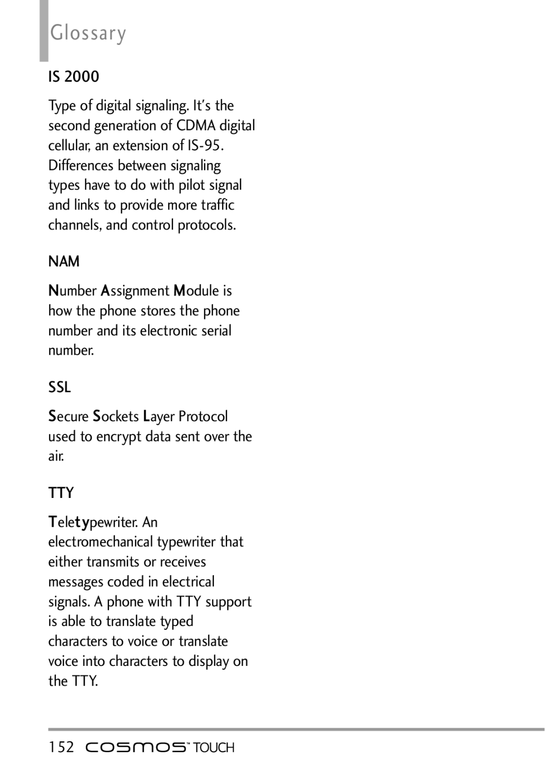 LG Electronics MFL67011101 manual Glossary, 152 